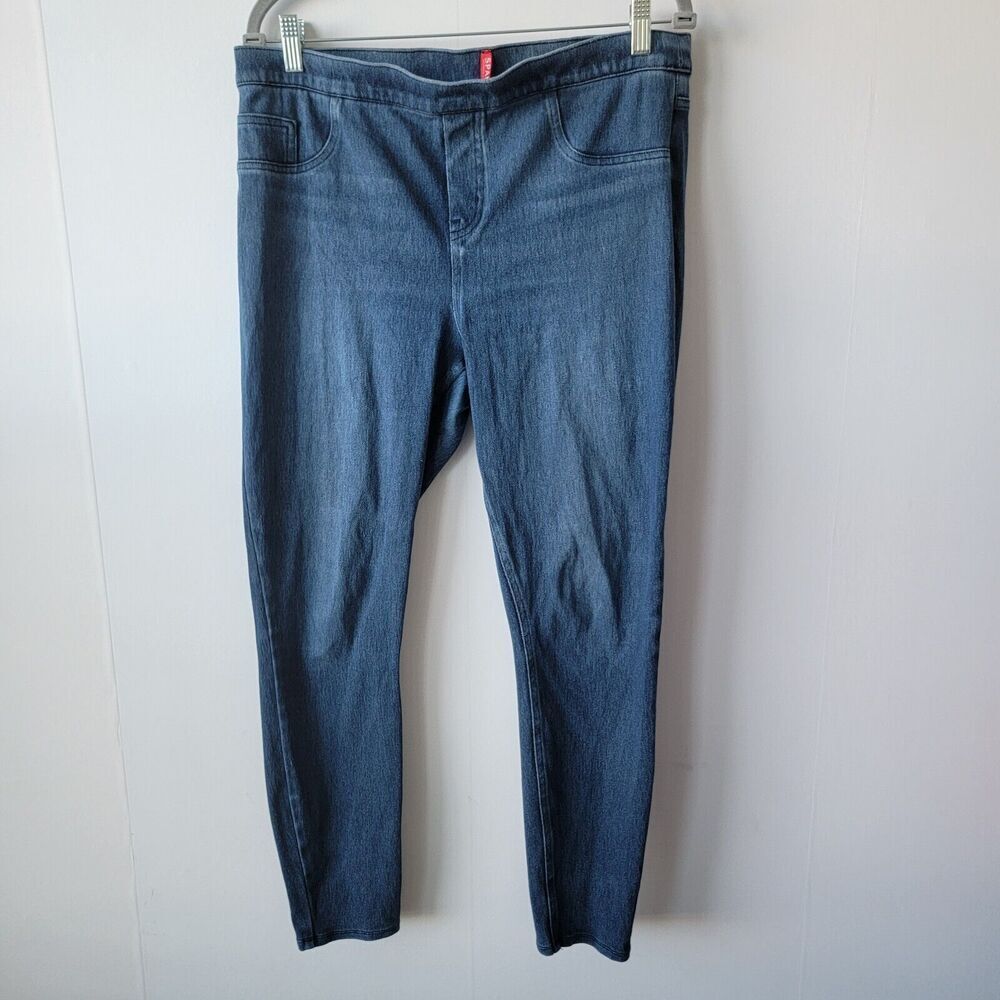spanx womens  jean-ish ankle blue‎ leggings size XL